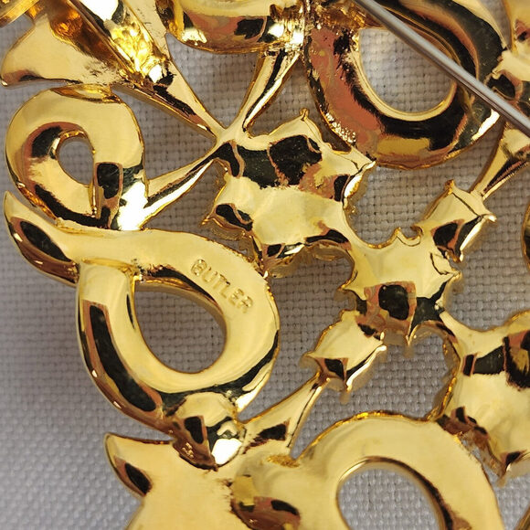 FAC Gold & Silver Tone Crystal Statement Pendant Necklace - Picture 7 of 9